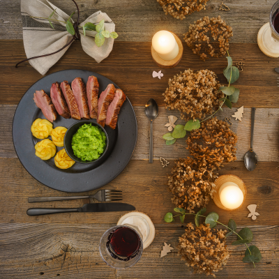 Magret de canard laqué à la fleur de sel de Noël
