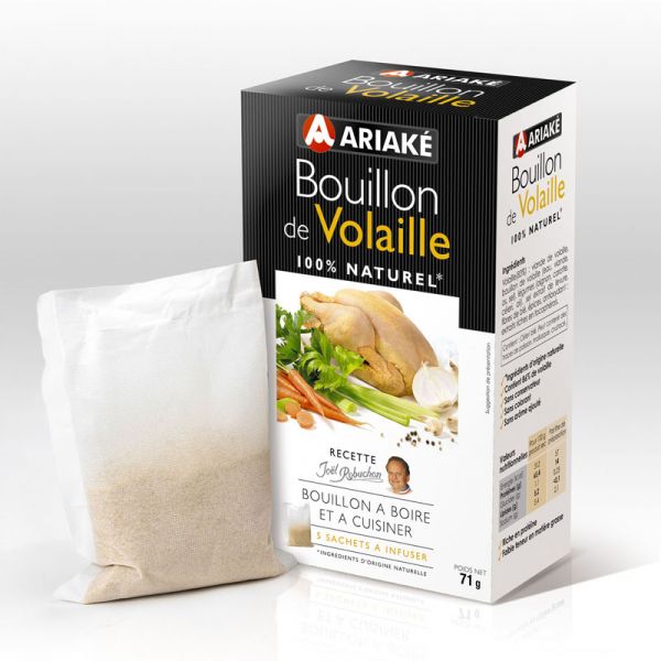 ARIAKE, Bouillon de Volaille, 5 sachets 33cl