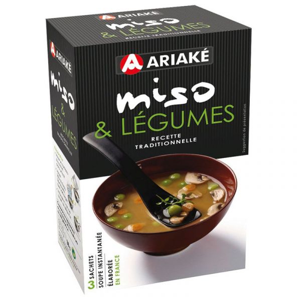 ARIAKE, Soupe Miso Légumes, 3 sachets