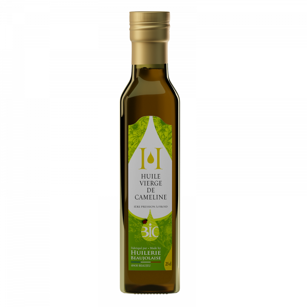 Huile vierge traditionnelle de cameline BIO, 25 cl