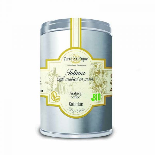 Tolima, café Arabica en grains biologique, Colombie, 250 g